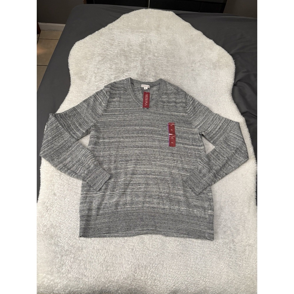New Merona Men's Cement Gray V Neck Pullover Sweater‎ Size XL NWT